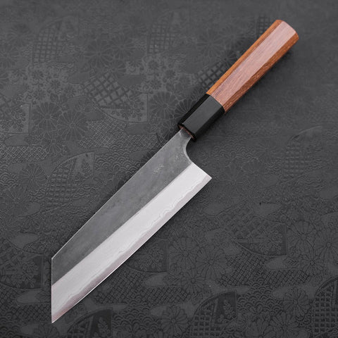 Bunka Blue Steel #2 Kurouchi Damascus Buffalo Teak Handle 165mm