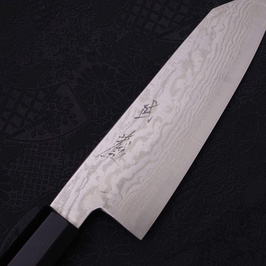 Bunka Silver Steel #3 Damasco Níquel Mango de Ébano con cuerno de Búfalo 170mm