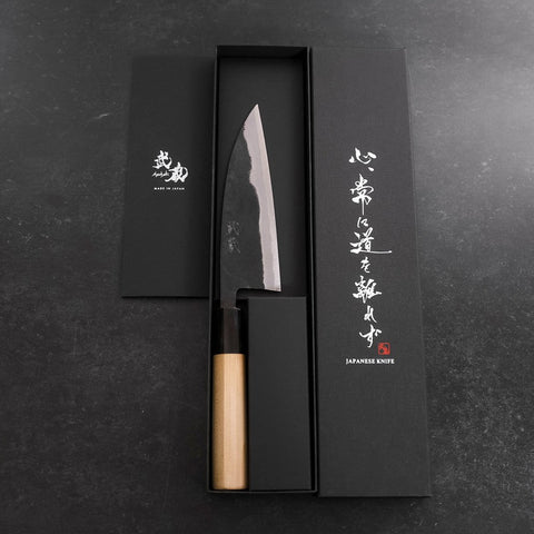 Funayuki Blue Steel #2 Kurouchi Buffalo Magnolia Handle 150mm