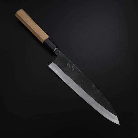 Gyuto Blue Steel #2 Kurouchi Büffelhorn und Magnolienholz Griff 210M