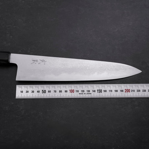 Gyuto Blue Steel #1 Suminagashi Buffalo Ebony Handle 240mm