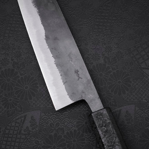 Gyuto Blue Steel #2 Kurouchi Schwarzer Ishime Urushi Griff 210M