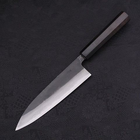 Gyuto Blue Steel #2 Kurouchi Damasco Mango de Ébano con Cuerno de Búfalo 180mm
