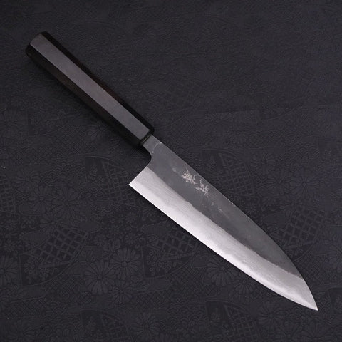 Gyuto Blue Steel #2 Kurouchi Damasco Mango de Ébano con Cuerno de Búfalo 180mm