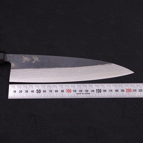 Gyuto Blue Steel #2 Kurouchi Damasco Mango de Ébano con Cuerno de Búfalo 210mm