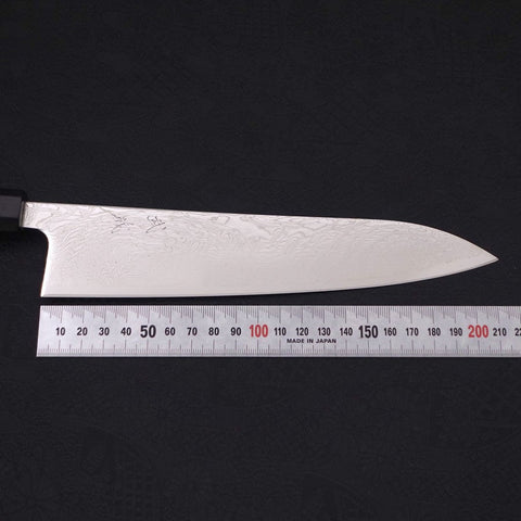 Gyuto SLD Wave Nickel Damascus Buffalo Ebony Handle 210mm