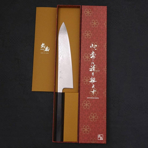 Gyuto SLD Wave Nickel Damascus Buffalo Ebony Handle 210mm