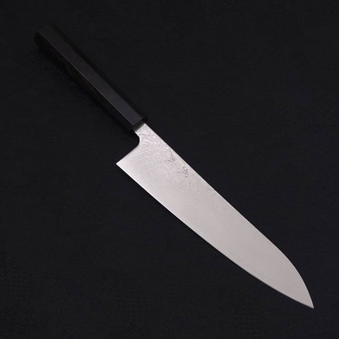 Gyuto SLD Wave Nickel Damascus Buffalo Ebony Handle 210mm