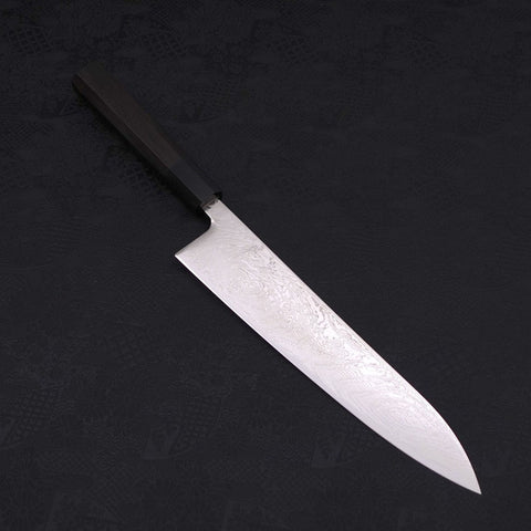 Gyuto SLD Wellen-Nickel Damast Büffelhorn und Ebenholz Griff 240mm