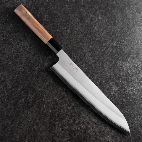 Gyuto Silver Steel #3 Kasumi Büffelhorn und Walnussholz Griff 240mm