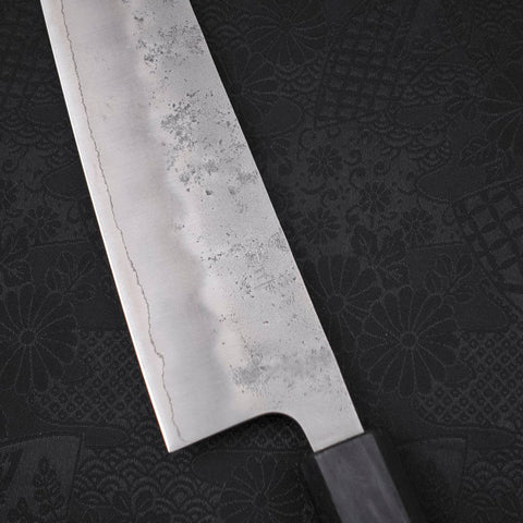Gyuto Silver Steel #3 Nashiji Dunkelblauer Urushi Griff 210mm