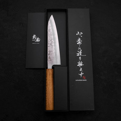 Gyuto Silver Steel #3 Nashiji Eichenholz Griff 180mm