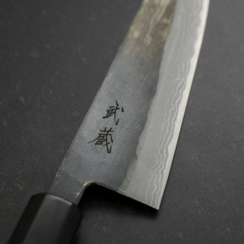 Gyuto V-Toku 2 Kurouchi Büffelhorn und Ebenholz Griff 185mm