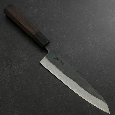 Gyuto V-Toku 2 Kurouchi Büffelhorn und Ebenholz Griff 185mm