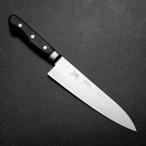 Gyuto VG-10 Damasco Occidental Mango Negro 180mm