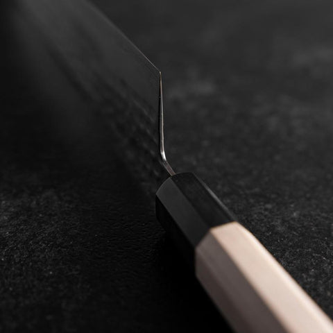 Gyuto VG-10 Tsuchime Damasco Mango de Magnolia con Cuerno de Búfalo  210mm