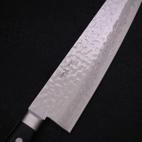 Gyuto VG-10 Tsuchime Damast Schwarzer Westlicher Griff 210mm
