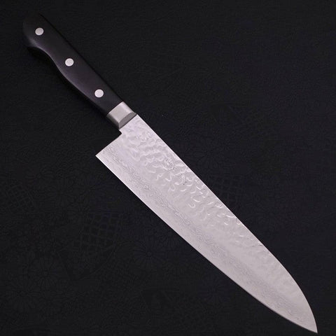 Gyuto VG-10 Tsuchime Damast Schwarzer Westlicher Griff 210mm