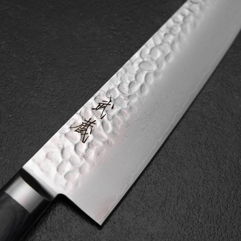 Gyuto VG-10 Tsuchime Damasco Mango Occidental Azul 210mm