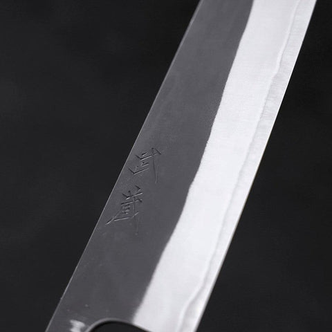 Gyuto Edelstahlummantelung White Steel #2 Kurouchi Ebenholz Griff 210mm
