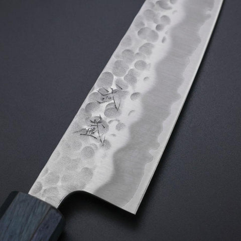 Gyuto White Steel #2 Tsuchime Manico Urushi Blu Scuro 180mm