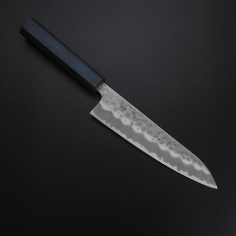 Gyuto White Steel #2 Tsuchime Manico Urushi Blu Scuro 180mm