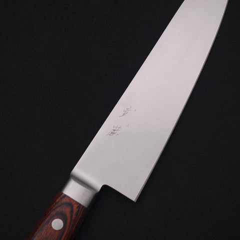 Gyuto AUS-8 Poliert Westlicher Mahagoni Griff 180mm