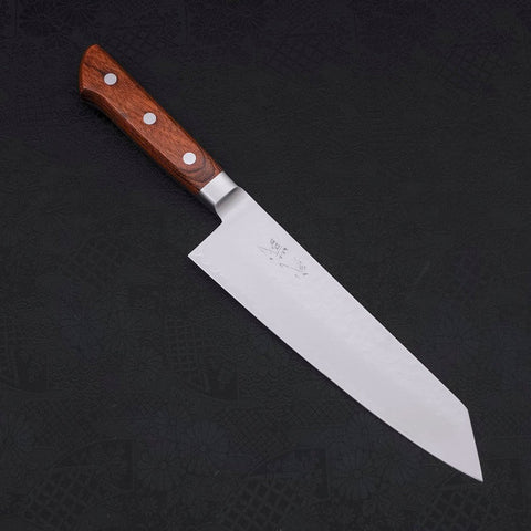 Kiritsuke Santoku VG-5 Inox Tsuchime Manico Occidentale Mogano 190mm