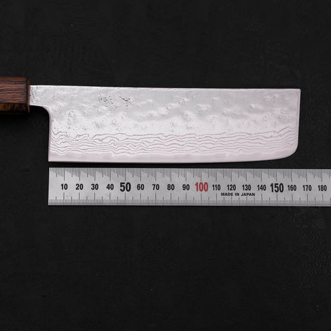Nakiri AUS-10 Nashiji Damascus Sumi Urushi Handle 165mm