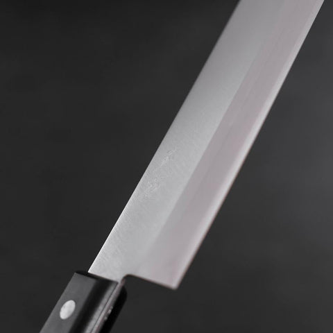 Nakiri Edelstahlummantelung White Steel #2 Poliert Schwarzer Westlicher Griff 150mm