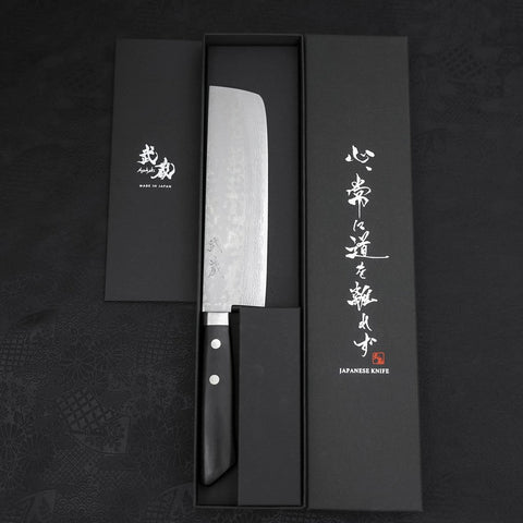 Nakiri VG-10 Damasco Mango Occidental Negro 165 mm