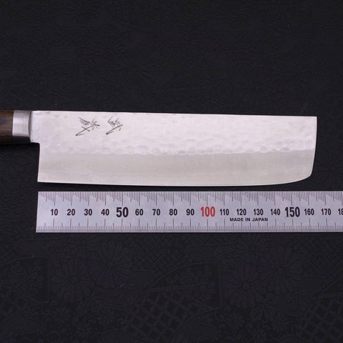 Nakiri VG-10 Tsuchime Damascus Western Brown Handle 165mm