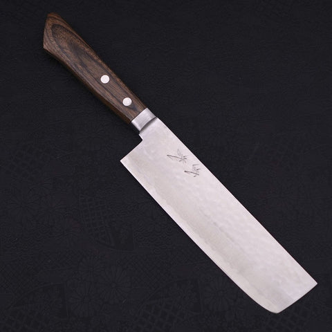 Nakiri VG-10 Tsuchime Damascus Western Brown Handle 165mm