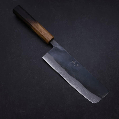 Nakiri White Steel #2 Kurouchi Damast Yaki Urushi Griff 165mm