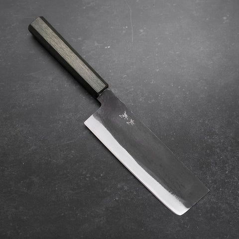 Nakiri White Steel #2 Kurouchi Grüner Urushi Griff 165mm