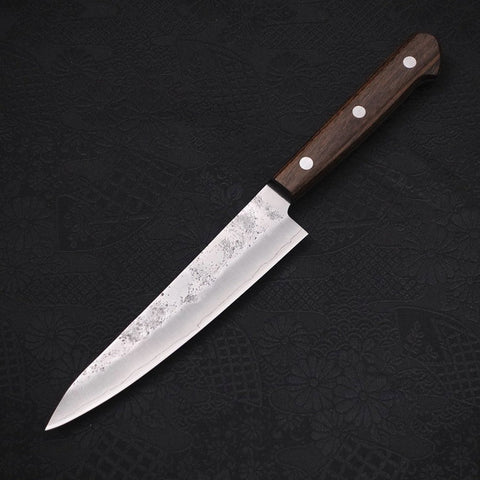 Petty Silver Steel #3 Nashiji Manico Occidentale Marrone 135mm