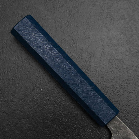Santoku 440C Nashiji Damasco Mango Urushi Azul 165mm