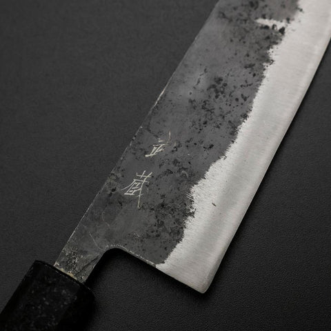 Santoku Blue Steel #2 Kurouchi Manico Ishime Urushi Nero 165mm