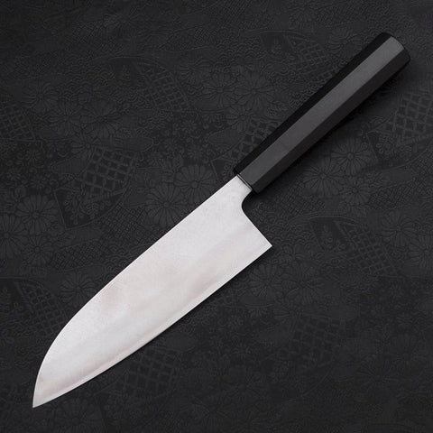 Santoku Acero Azul #2 Damasco Mango Búfalo Ébano 165mm
