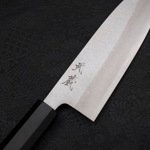 Santoku Acero Azul #2 Damasco Mango Búfalo Ébano 165mm