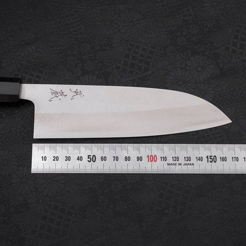 Santoku Acero Azul #2 Damasco Mango Búfalo Ébano 165mm