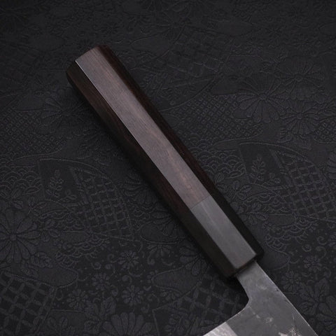 Santoku Blue Steel #2 Kurouchi Damasco Mango de Ébano con Cuerno de Búfalo 165mm