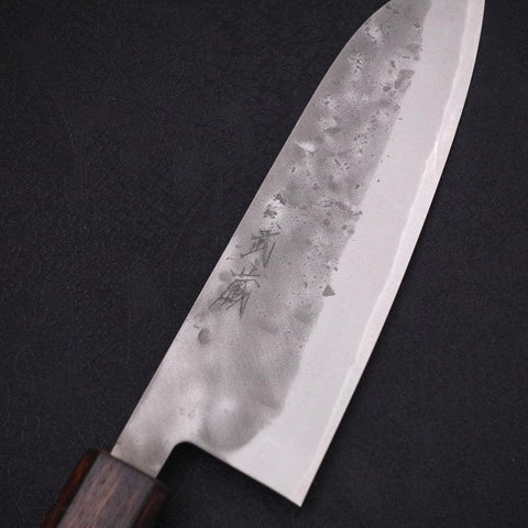 Santoku Blue Steel #2 Nashiji Rivestimento Inox Manico Sumi Urushi 165mm