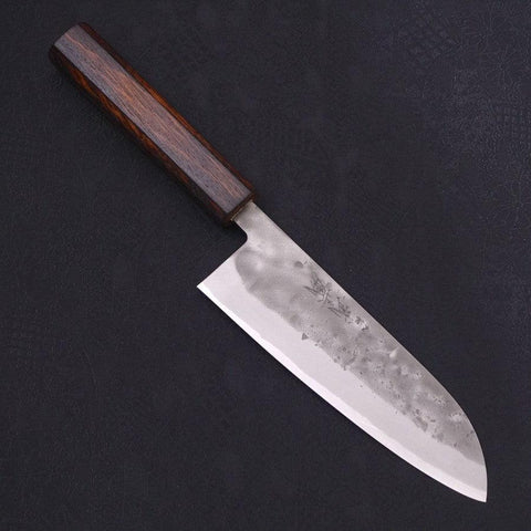 Santoku Blue Steel #2 Nashiji Rivestimento Inox Manico Sumi Urushi 165mm