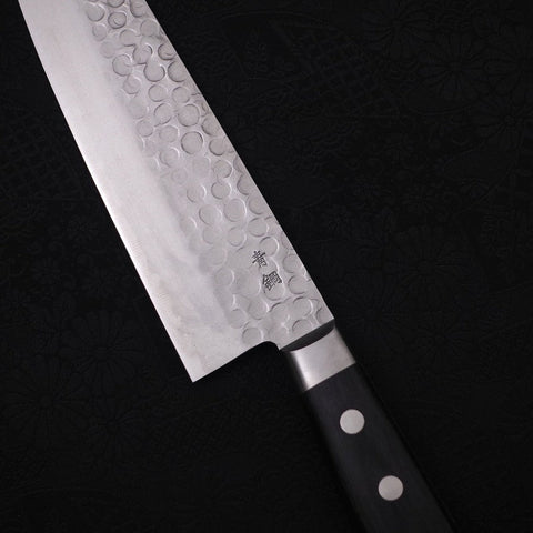 Santoku Blue Steel #2 Edelstahlummantelung Tsuchime Westlicher Griff 175mm