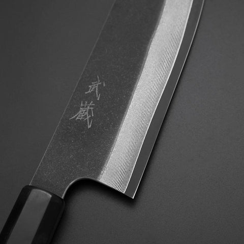 Santoku Cobalt HRC62 Kurouchi Damasco Manico Bufalo Ebano 165mm