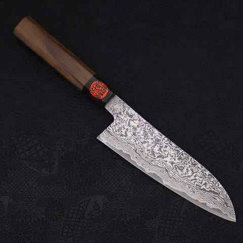 Santoku SG-2 Schwarzer Damast Büffelhorn und Walnussholz Griff 165mm