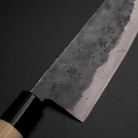 Santoku SK Steel Kurouchi Kurigata Manico Magnolia 165mm