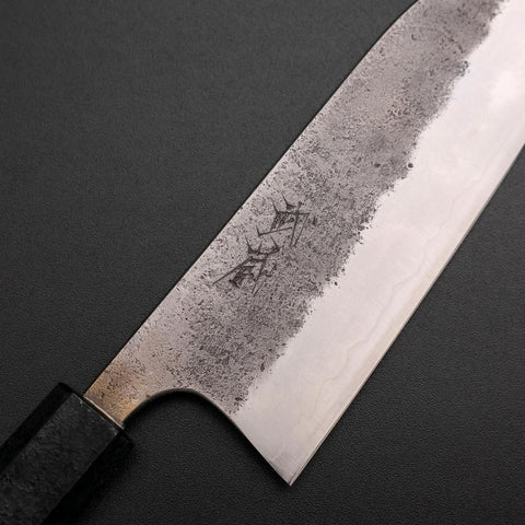 Santoku Silver Steel #3 Nashiji Schwarzer Ishime Urushi Griff 165mm