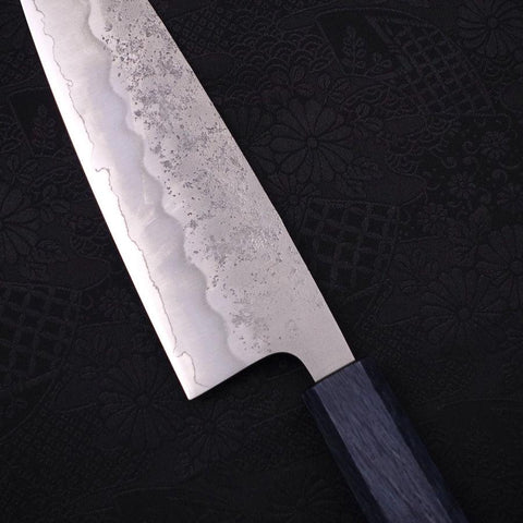 Santoku Silver Steel #3 Nashiji Dunkelblauer Griff 165mm